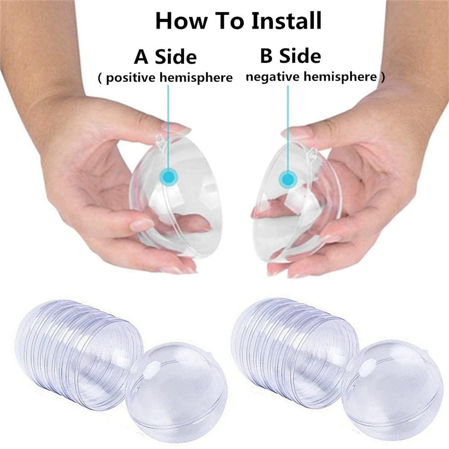 20 Boules De Noël Transparentes 4cm - Remplissables DIY - Déco Sapin, Table - Acrylique