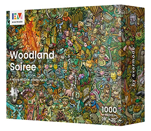 Woodland Soiree - A Hidden Message Mystery Jigsaw Puzzle for Adults - 1000 Pieces, Beautifully Detailed 70x50cm Frameable Art