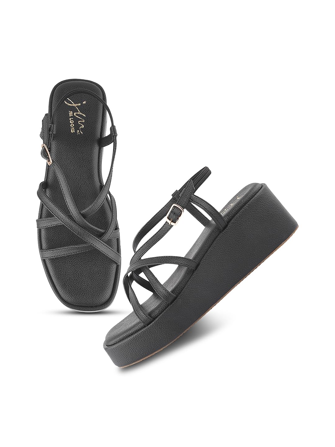 Women Platform Wedge Sandals for Women | Back Strap with Buckle for Comfort and Style-image-18