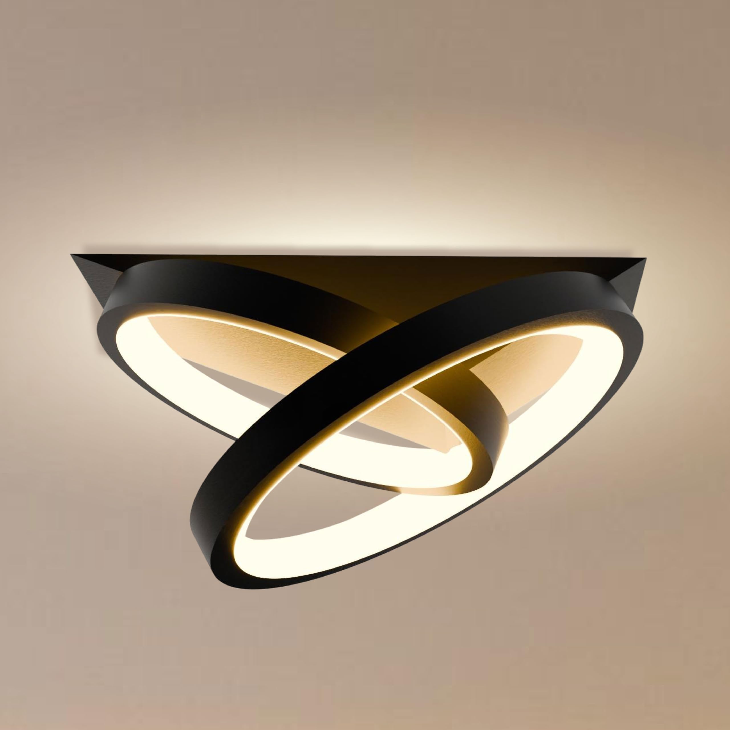 - 50W LED Ceiling Light, 3 Color Modes, High CRI ≥97 Eye Protection, Anti-Glare, Anti-Dizzy Soft Light for Bedroom, Kitchen, Living Room, Corridor, Study & Office Cabin. (Round Black)