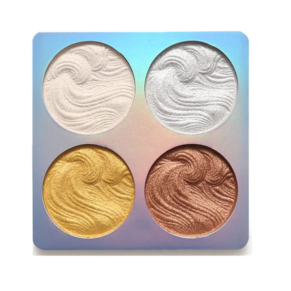 Mysense4 Colors Shimmer Highlight Makeup Contour Palette,Shimmer Blush & Makeup Highlighter Powder Bronzer Palette,Highlighter Makeup iluminadores Illuminator,01