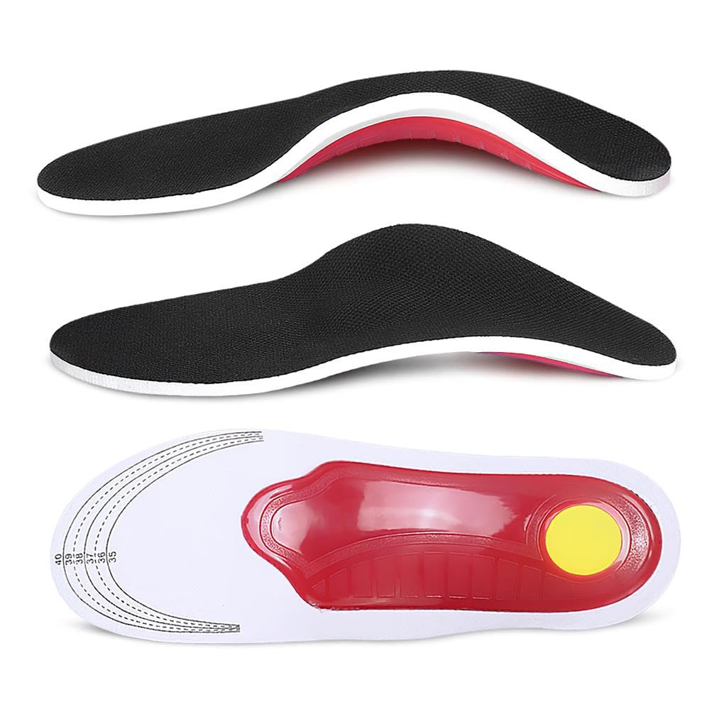 Juego de 10 plantillas de arco para zapatos de apoyo para el cuidado de la salud, color negro, mano de obra fina, diseño grueso, unisex, multiusos, pies planos, estilo 1