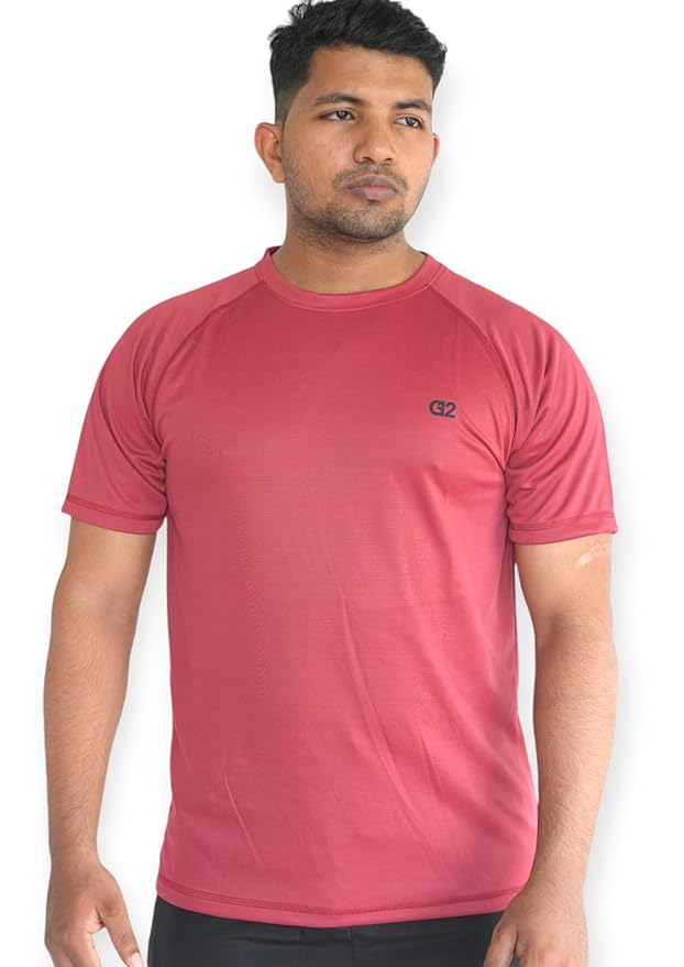 G12 Sports T-Shirt, Red Colour, Short Sleeves (in, Alpha, M