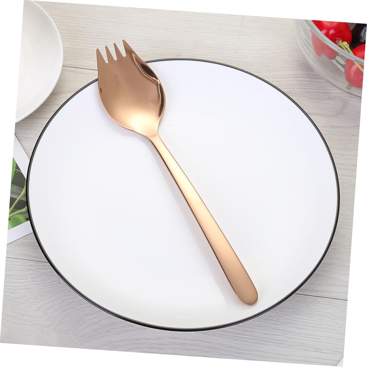 GRIRIW 304 Stainless Steel Spoon Silverware Cutlery Stainless Steel Fruit Forks Handle Spork Food Serving Fork Stainless Steel Sporks Snacks Forks Spoons Fruit Spoon Salad Food Spoon