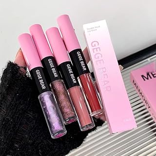 Gege Bear Multi-Effect Lip Glaze | Dual-Ended Lipstick Gloss | Glossy Finish + Matte Tint | Lightweight, Waterproof, &amp; Hyd...