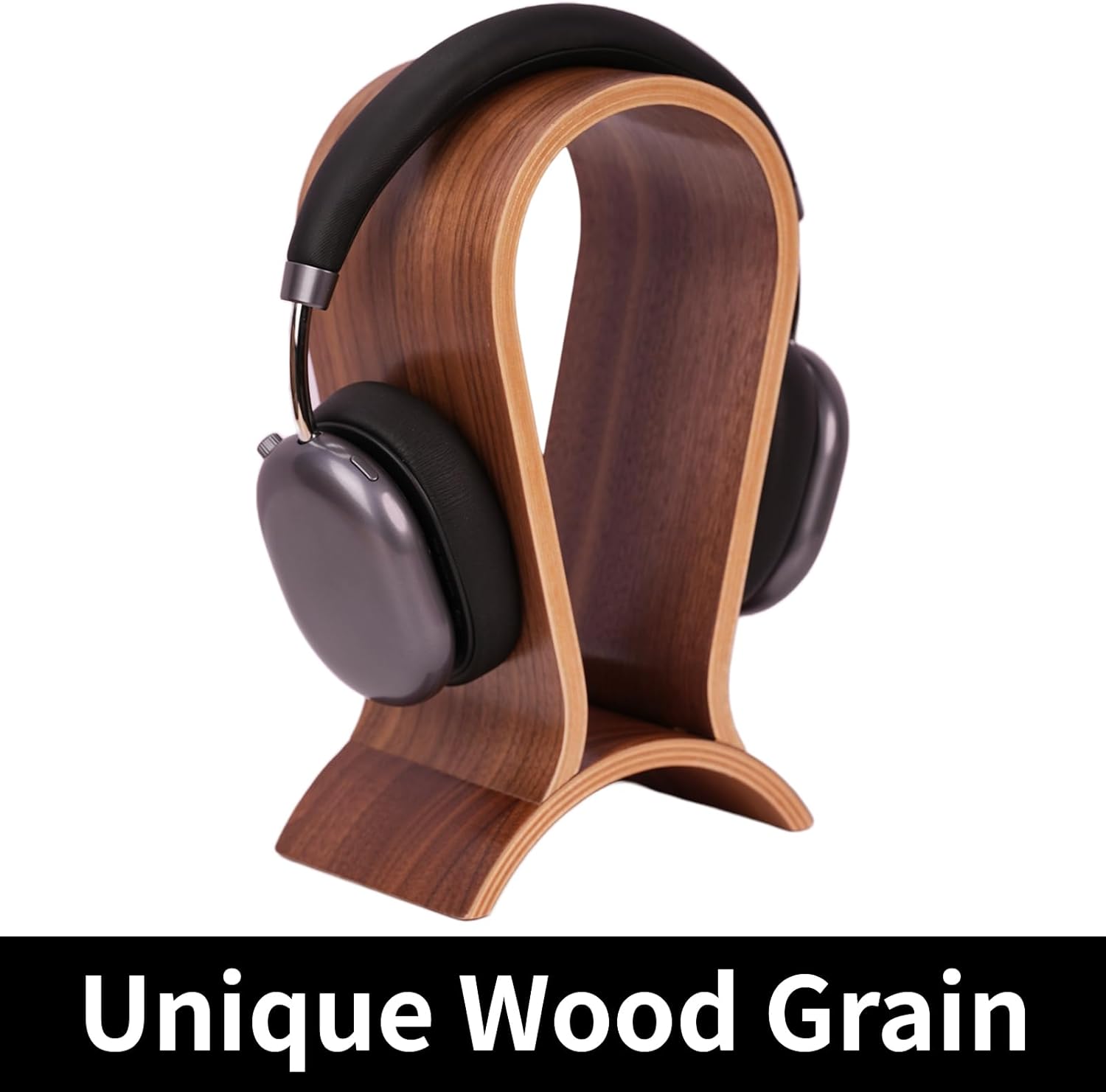 Wood Headphone Stand for Desk - Headset Holder Cute Gaming Wooden Headphones Hanger Hook Rack Base Storage Head Phone Accessories - Image 4