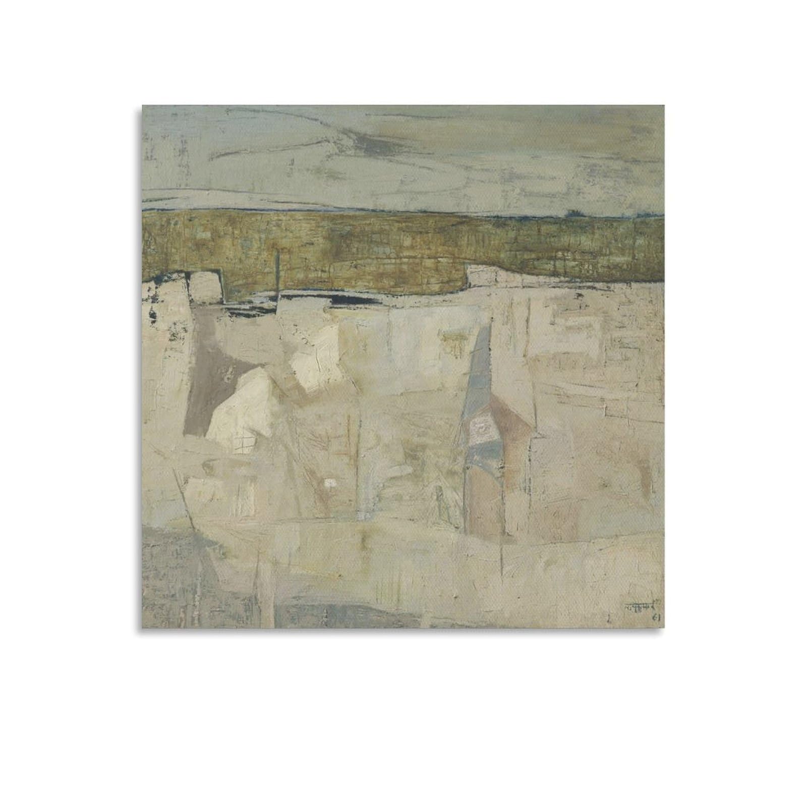 KLAGCBDF RAM KUMAR Untitled (2) Wall Art Picture Painting Poster Canvas Print Posters Artworks Room Decor 16x16inch(40x40cm)