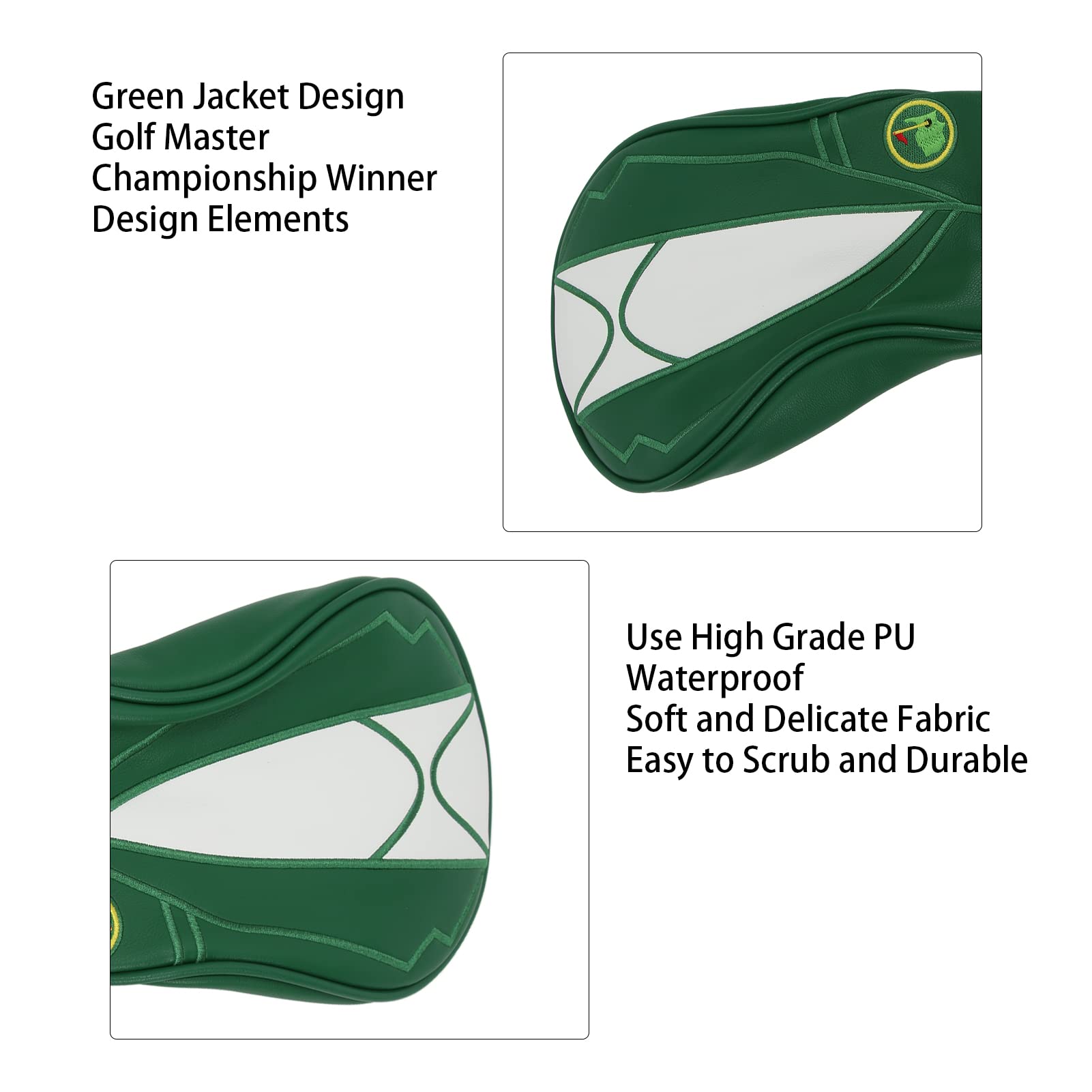 Alvinlite Golf Green Leather Driver Fairway Wood Hybrid Headcover #1 #3 #5 #UT