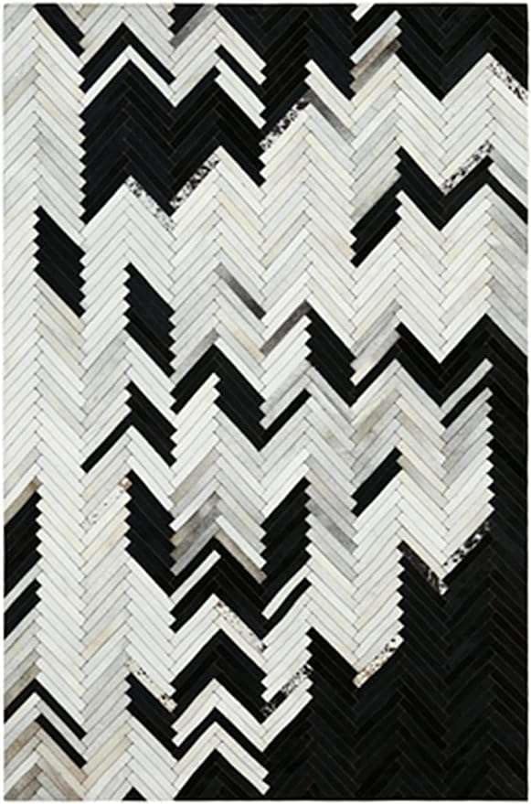 Tapis patchwork en cuir de vachette véritable fait main design de qualité supérieure - 3