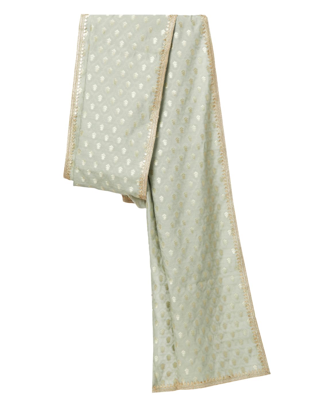 Men’s Woven Silk Blend Dupatta with Elegant Lace Detailing – Ethnic & Festive Wear-image-44