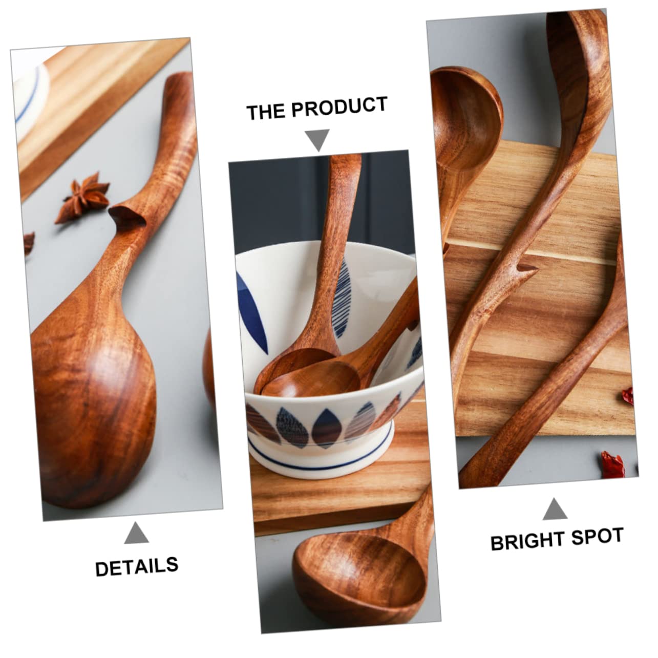 Wooden Soup Spoon Lightweight Japanese Style Long Handle Utensil for Kitchen Use for Porridge and Hot Pot Heat Resistant Rustic Design