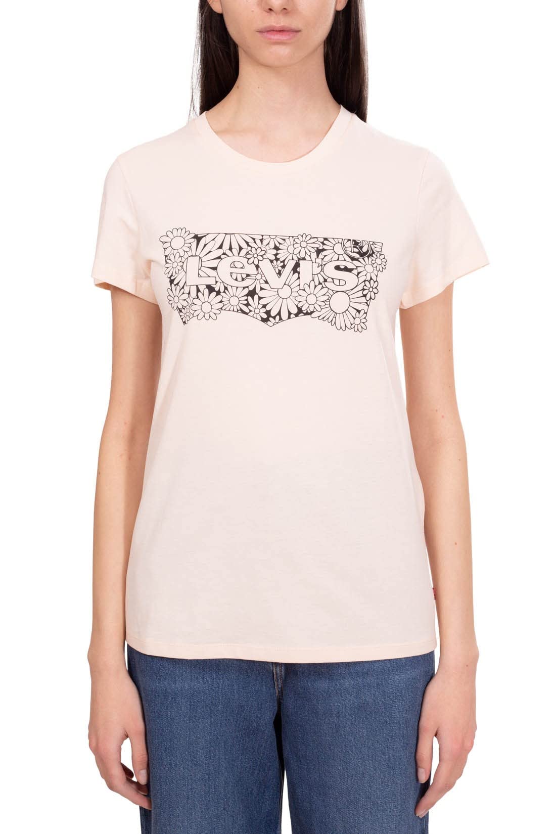 Levi's Camiseta de mujer de algodón con logotipo de Batwing Floral