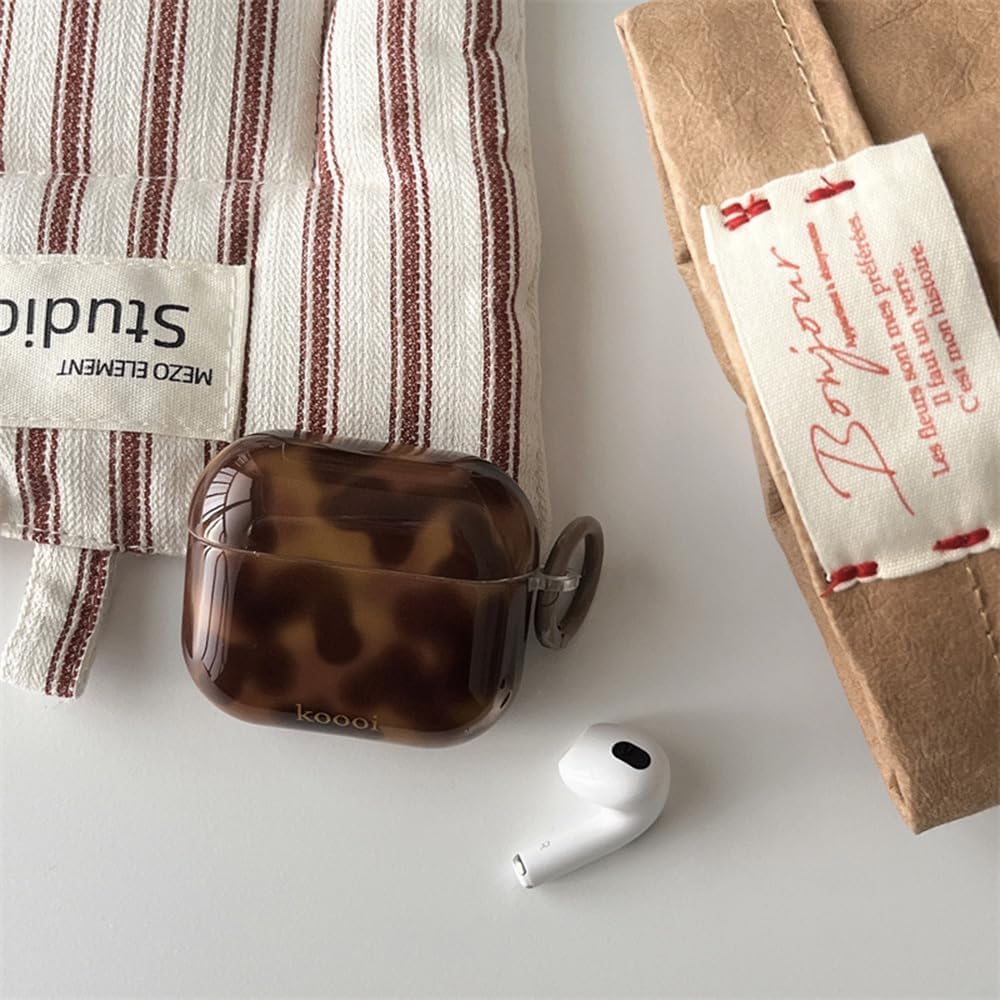 Coque AirPods 4 Génération Antichoc Kit Nettoyage Ambre Motif Brown Design Aesthetic