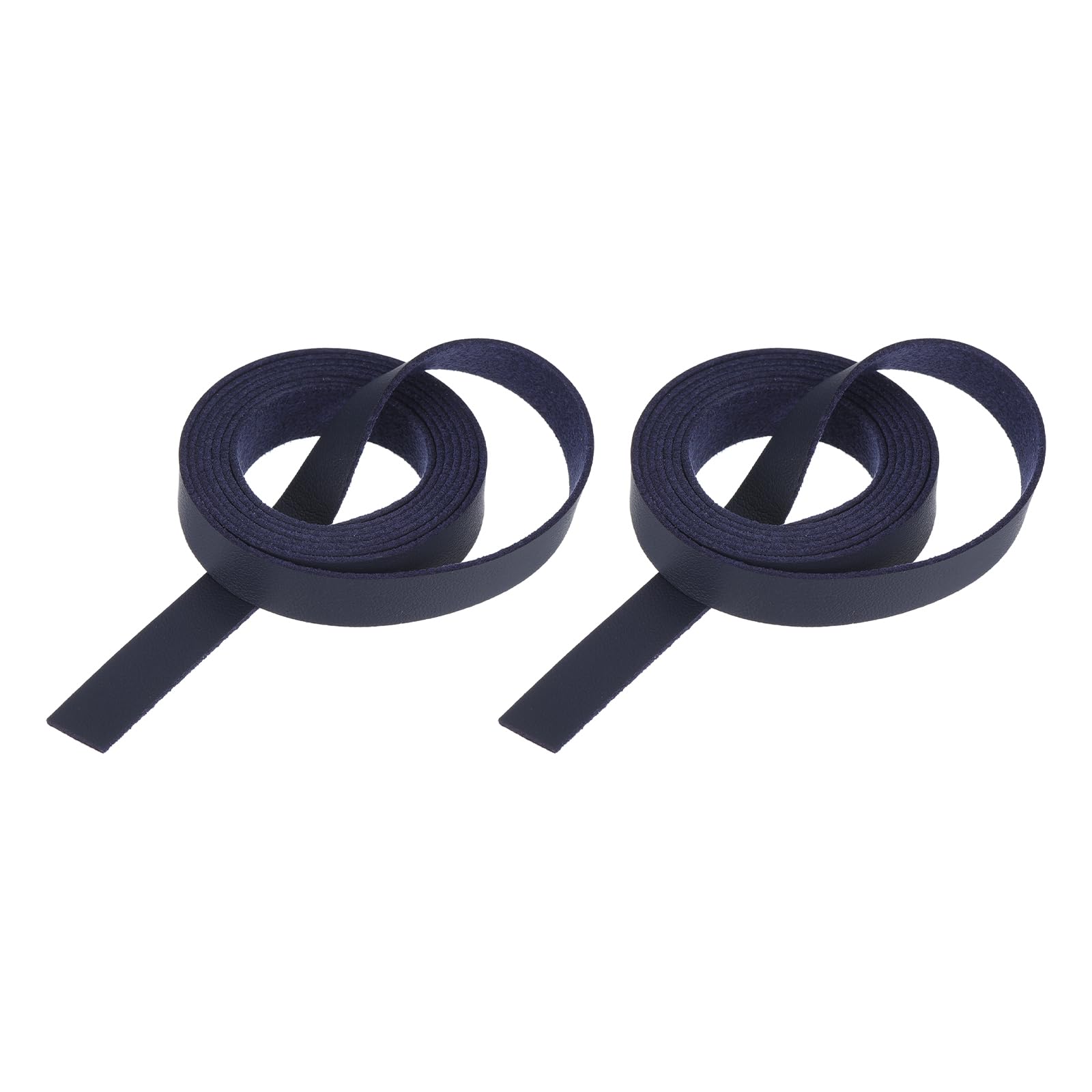 MECCANIXITY Leather Straps Strip Belt 1.2cm(0.5" Width) 100cm(40" Length) Leather Strips String Dark Blue for DIY Craft, Jewelry, Key Chains, Pack of