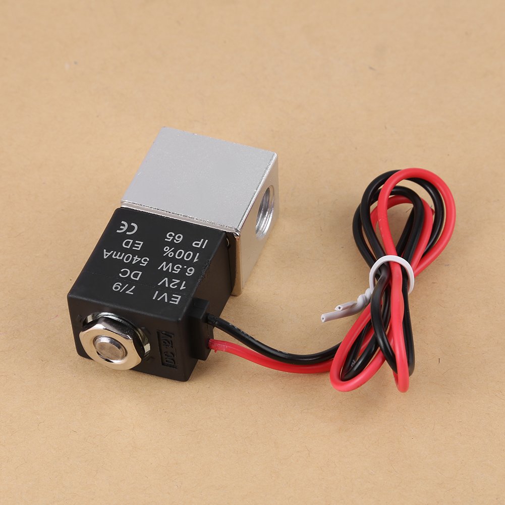 Elektrozawór 12V DC 1/4 "2-drożny jednokierunkowy normalnie zamknięty Pneumatyczny gaz aluminiowy OPAKOWANIE WIELOKROTNEGO UŻYTKU