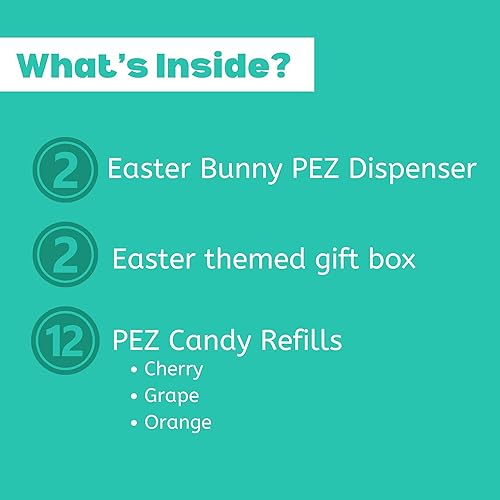 Miniatura 3 de Dispensador de conejo de Pascua Pez Happy 2024 con rollos de recambio, rellenos de cesta, recuerdo coleccionable (paquete de 2)