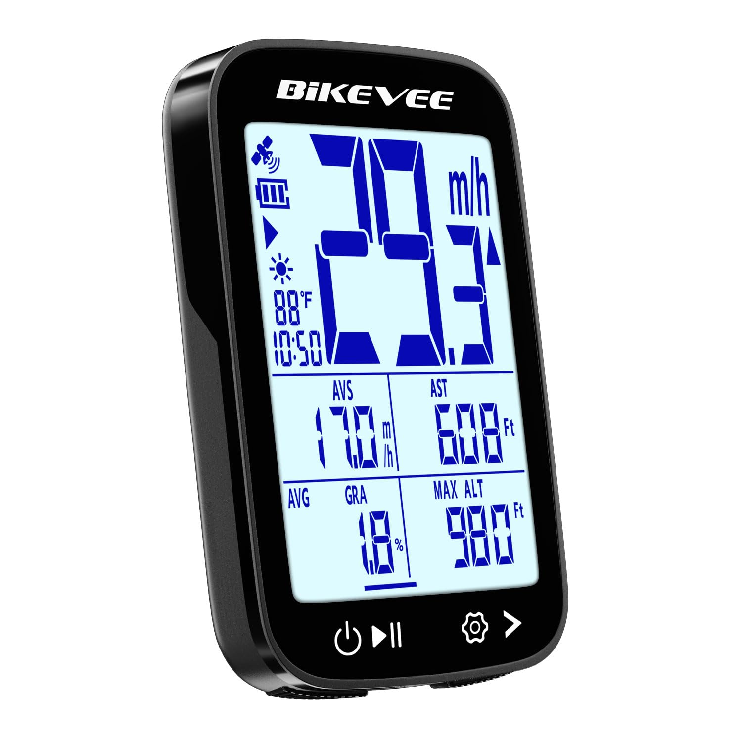 Bezprzewodowy komputer rowerowy GPS, aplikacja Bluetooth | Licznik prędkościomierza rowerowego, aplikacja BIKEVEE, synchronizacja Strava, temperatura, gradient, odległość wznoszenia