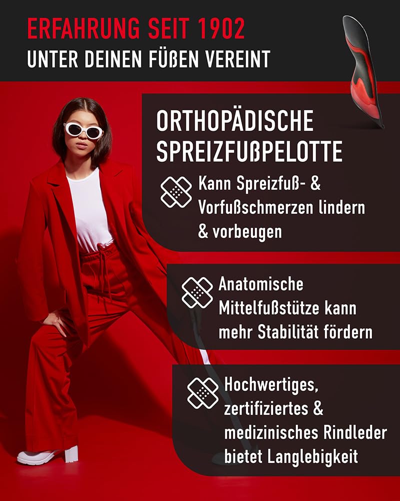 MEDICAL LADY - Orthopädische Einlegesohlen für elegante Damen-Schuhe - Einlagen zur Linderung von Schmerzen bei Knick-, Senk- und Spreizfuß - Atmungsaktive & langlebige Schuheinlagen
