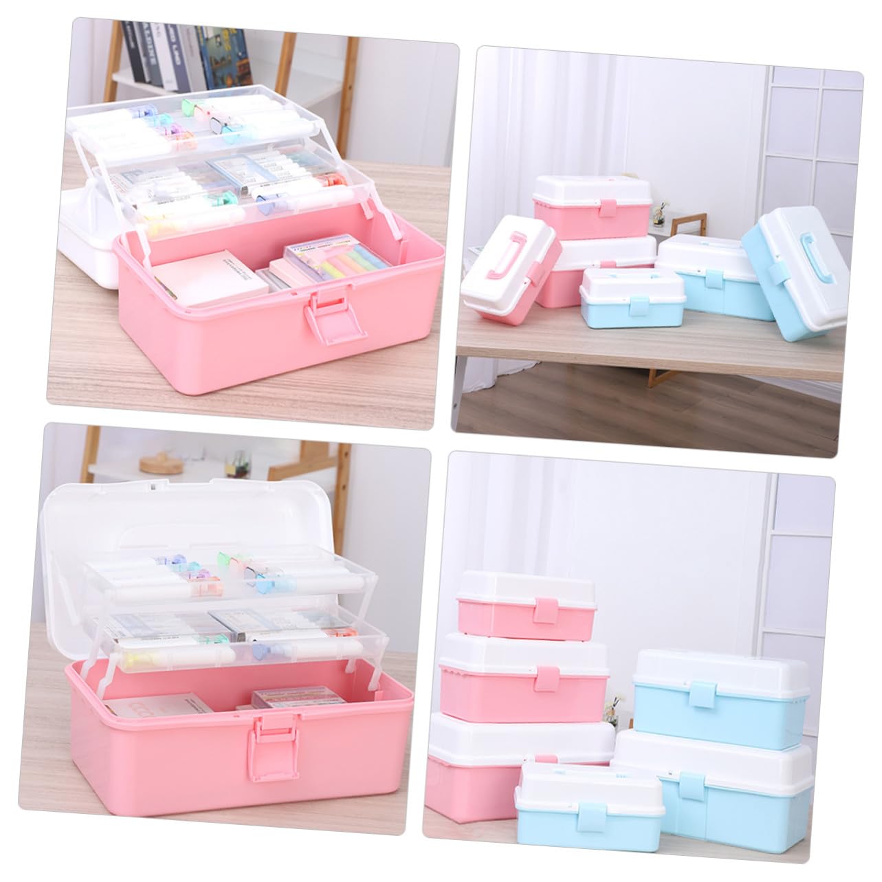 TOYANDONA Caja de Almacenamiento Portátil para Organizar Accesorios y Esmaltes Diseño Multicapa y Material Pp Resistente para Herramientas de Arte y Papelería