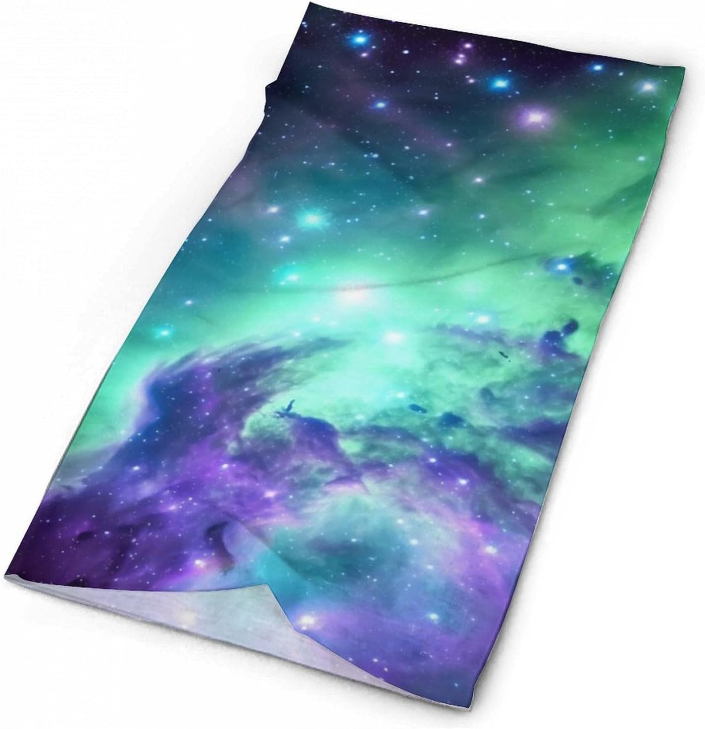 Green Blue Purple Galaxy Winter Neck Gaiter Windproof Face Cover Scarf Stylish Warmer Bandana Cloth Soft Face Mask for Men Women Sun Cooling Scarf for Skiing Hiking Cycling
