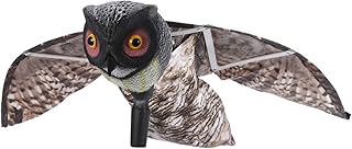 skycabin Natural Scarecrow Fake Owl Decoy with Moving Wings for Bird Repellent&Deterrent Device to Scare Bird,Pigeon,Seagull,Ducks,Geese,Sparrow Away