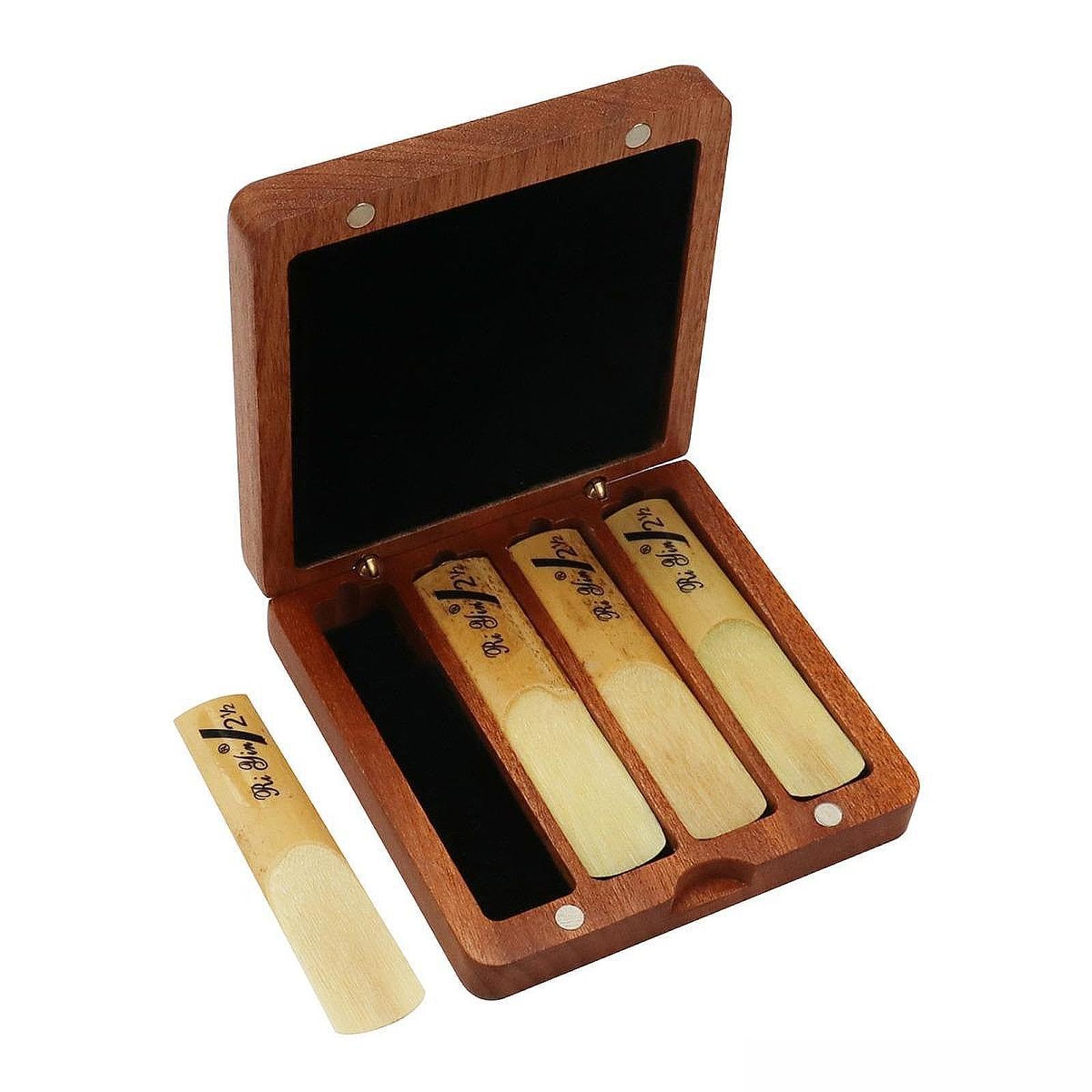 DYNWAVE Saxophone Clarinet Reeds Case Storage Box Sturdy Practical Wear Resistant Wood Reeds Box for Concert Outdoor Household Travel
