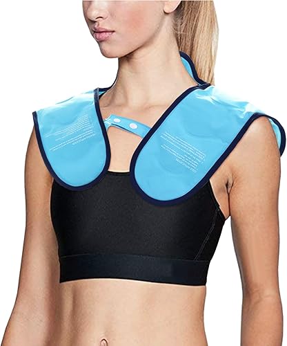 Miniatura 2 de Envoltura de hielo para cuello y hombro para hombres y mujeres, compresa fría y caliente, almohadilla de terapia de cuello, gel reutilizable para
