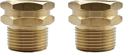 Miniatura 6 de Conectores de reparación de manguera de jardín, 2 unidades, 34 pulgadas GHT hembra a 34 pulgadas NPT macho rosca de latón macizo estándar mangueras