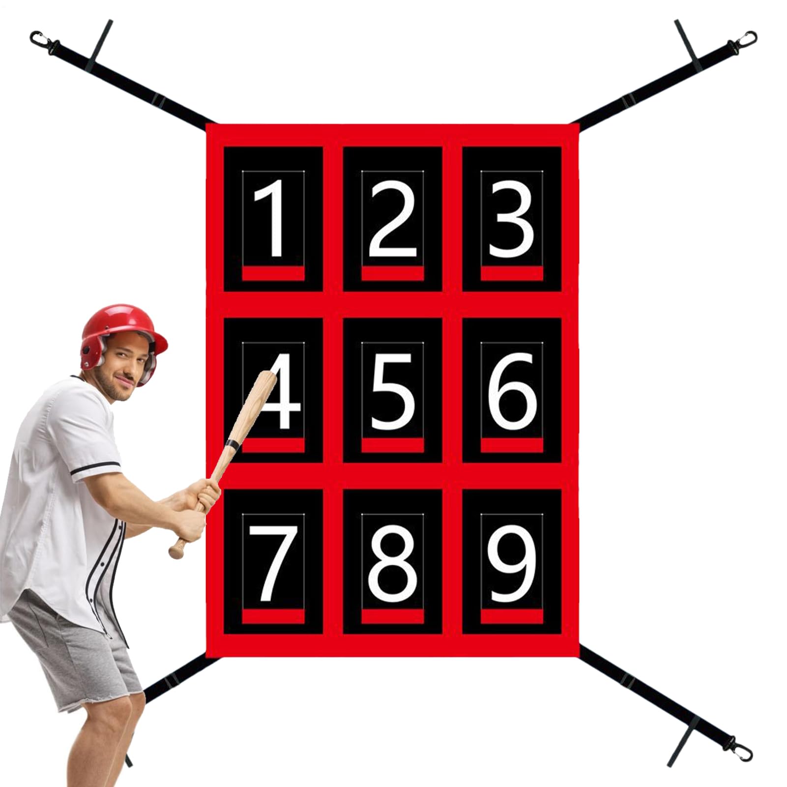 Rete da lancio con zona di colpo, bersaglio per allenamento rapido, 60 x 40 cm, design di costruzione e portabilità, per battuta da baseball e softball, per allenamento di precisione, archiviato