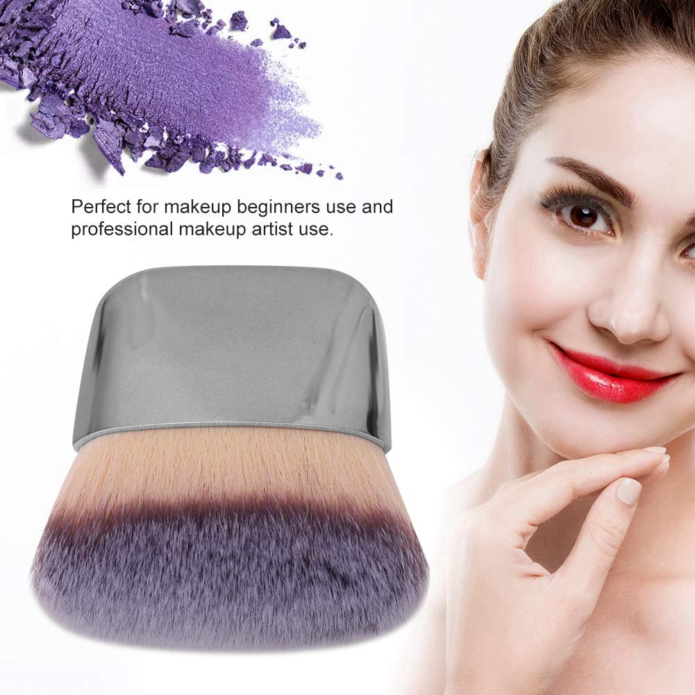 Sunicon Makeup Brush, Travel Face Blush Brush Face Powder Brush Portable Powder Foundation Sunscreen Brush Fluffy Foundation Brush for Makeup Beginners Use Professional Makeup Artist(Silver)