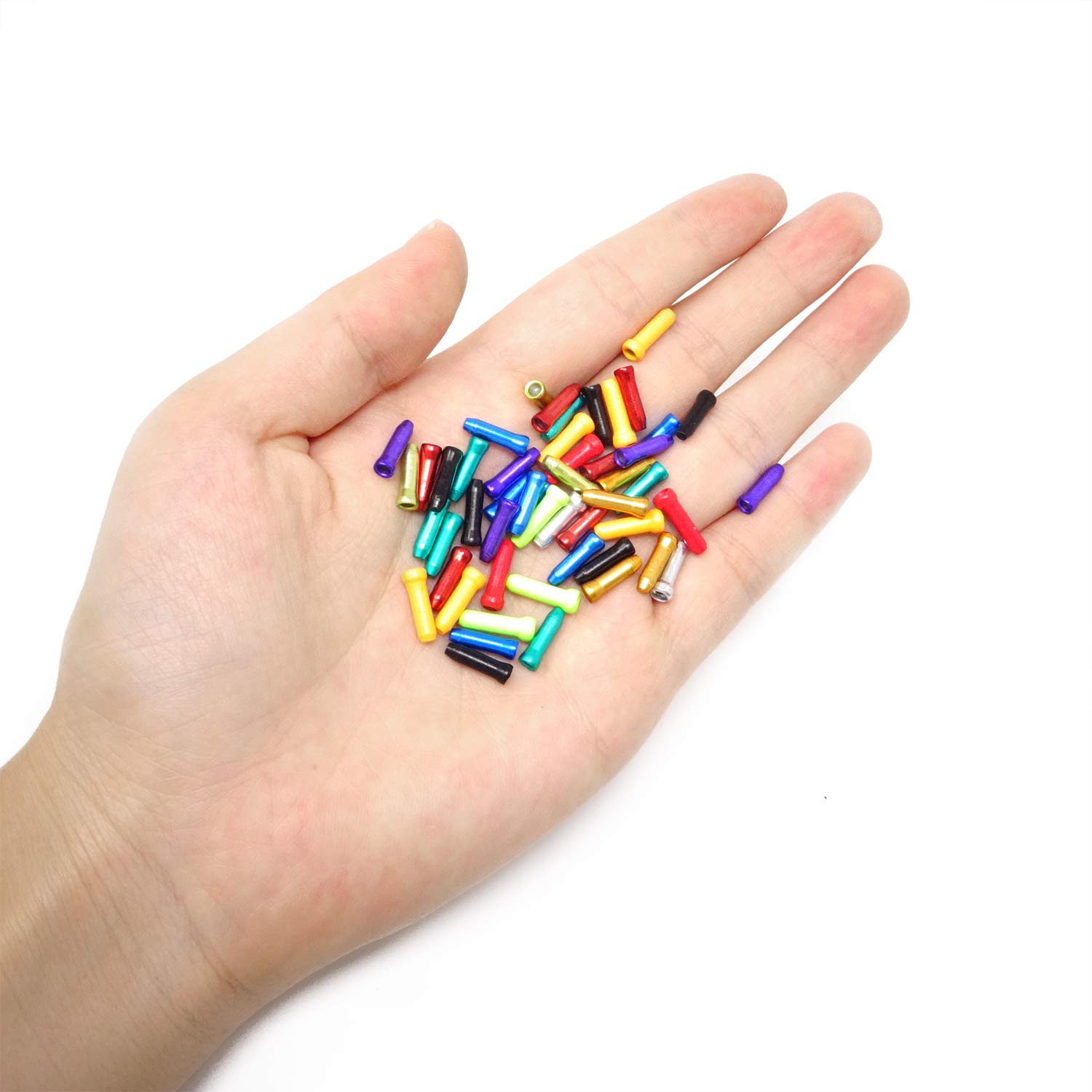 Lot De 100 Embouts De Câble De Vélo En Alliage D'aluminium - Verts