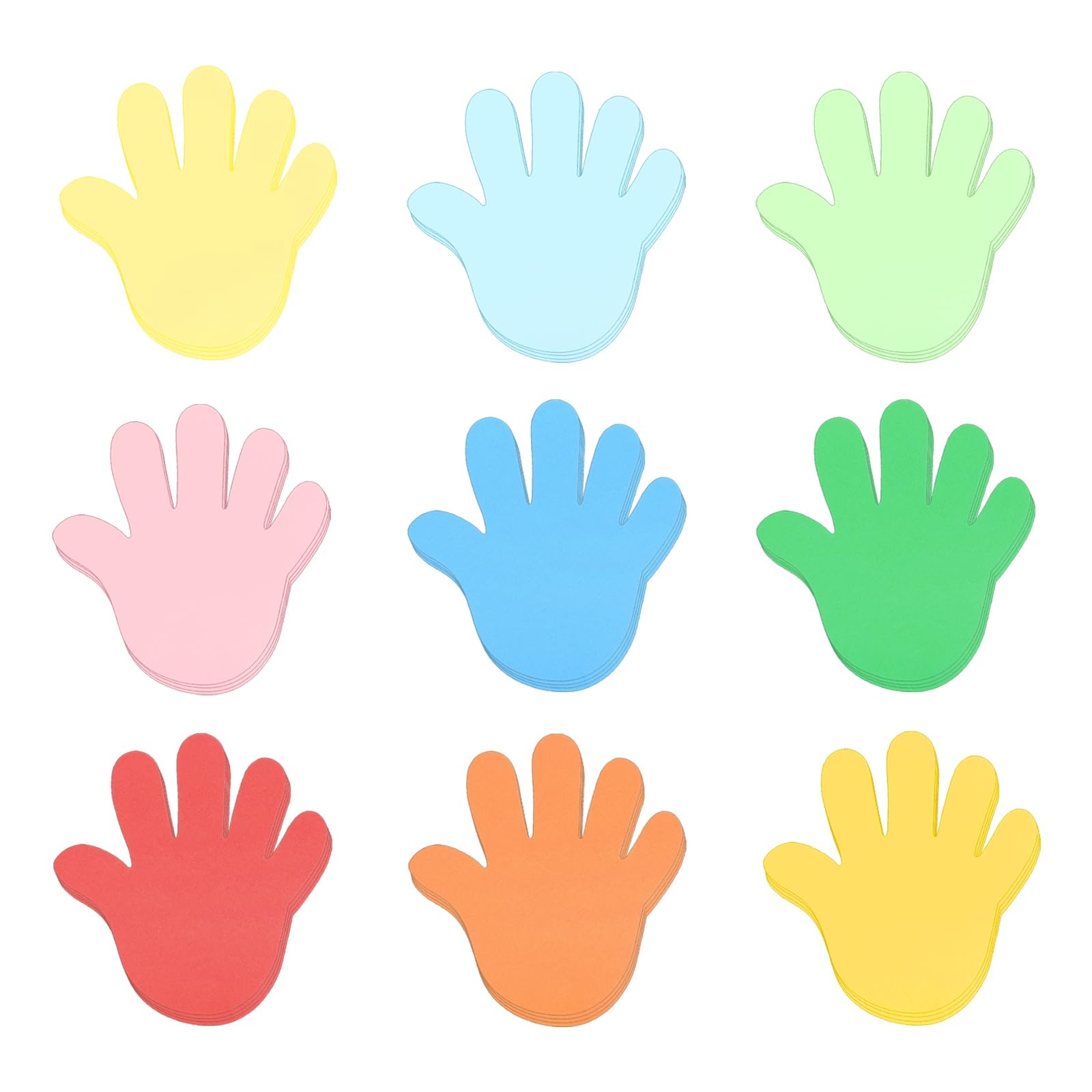 sourcing map 36 Pcs Colorful Hand Cutouts Paper, Spring Bulletin Board Cutouts Decorations Hand Shaped Die Cut Paper Cut-Outs with Glue Point for DIY Craft Classroom