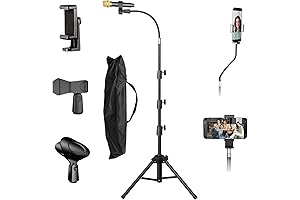Stage Microphone Stand For Most Mic, Gooseneck Mic Stand Adjustable Height