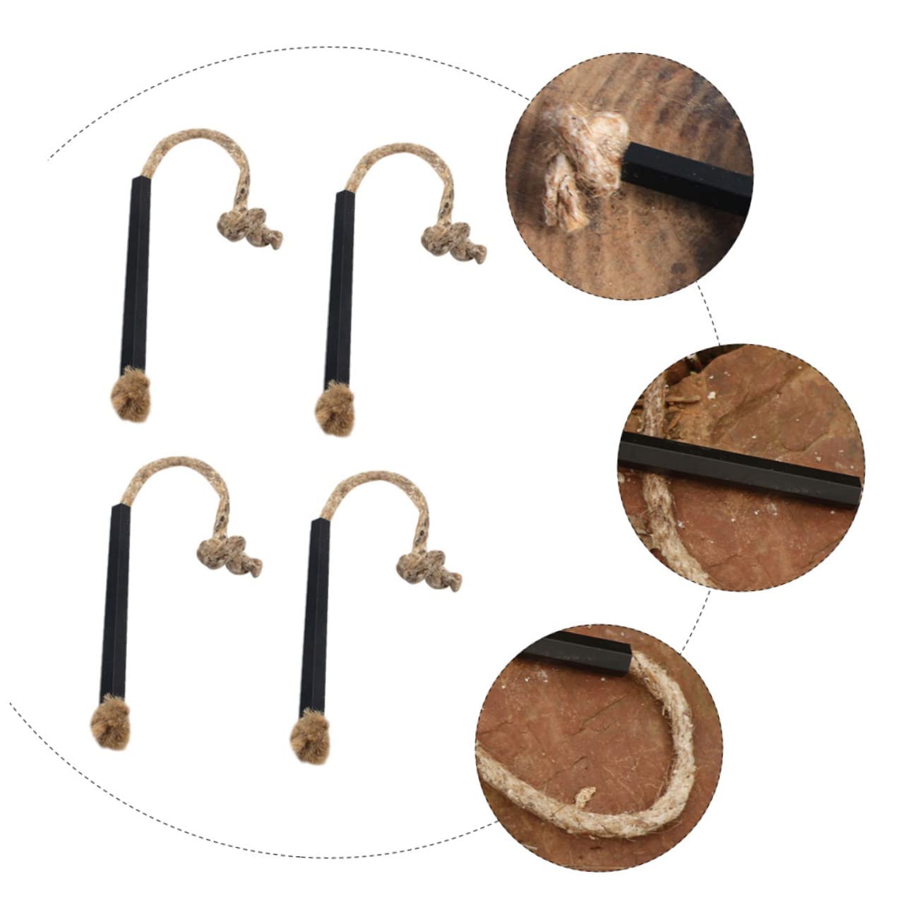 BESTonZON 3 Ensembles Allumage Allume Feu Allume-feu Camping Allume-feu Étanche Départ Corde À Mèche Extérieure Allume-feu À Mèche De Cire Pratique Noir Corde De 6 Pièces * 3