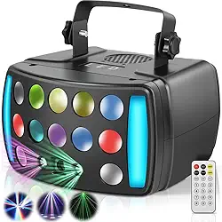 Jogo de Luzes para Festa, 110V-220V, 50W, Globo de Luz, Multi Efeito Globo Led, Luzes de festa, Moving Strobo Laser Efeito, Flash de Laser Ativado Por Som, 3 Cores Azul Verde e Vermelho