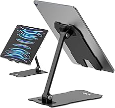 BoYata iPad スタンド タブレット スタンド iPad pro12.9 スタンド スマホスタンド 携帯ホルダー 縦置き 横置き 落下防止 滑り防止パッド 安定性 軽量 折りたたみ式 炭素鋼 4-12.9インチのデバイスに対応 ブラック