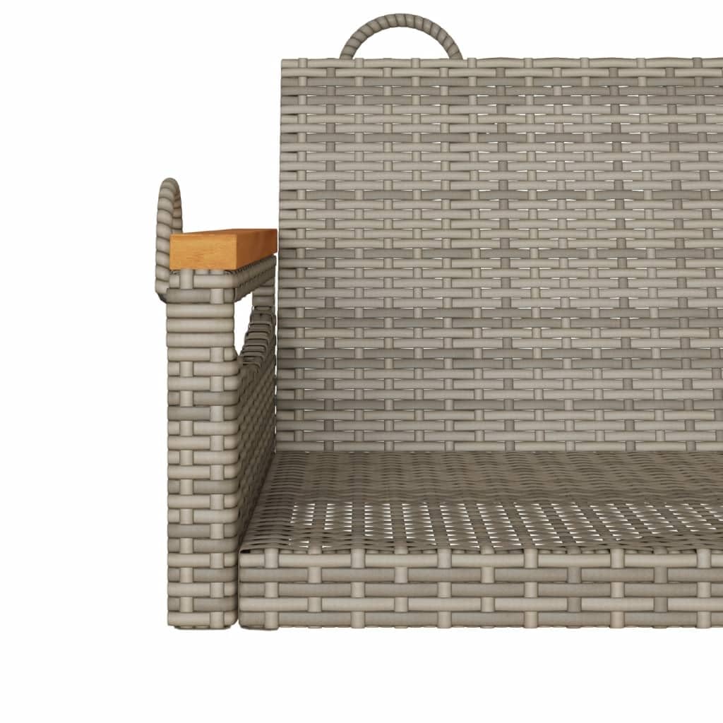 Ławka do huśtawki z polirattanu, szara 109 x 62 x 40 cm