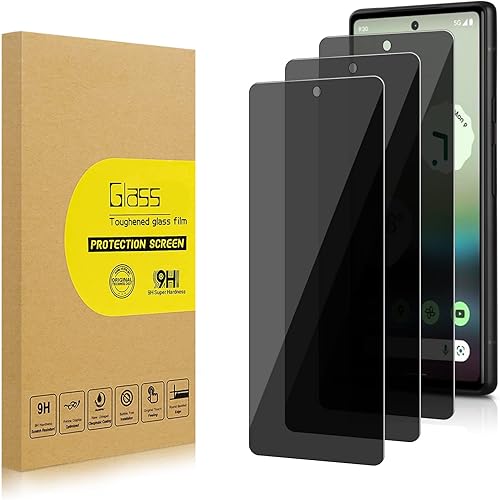 Lokyoo Paquete de 3 protectores de pantalla de privacidad para Google Pixel 6A de 6.1 pulgadas 5G vidrio templado antiespía, Ultra HD, antiarañazos,