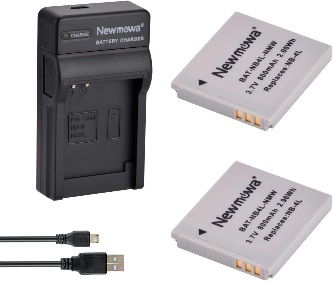 Newmowa NB4L Replacement Battery (2Pack) and Portable