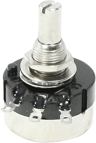 uxcell RV24YN20SB103 10K ohm 0.236 in Eje Redondo Película de Carbono Rotatorio Potenciómetro de la forma cónica