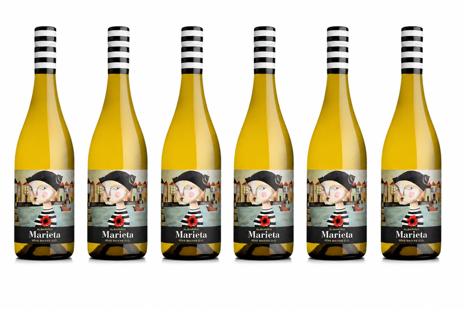 Marieta Albariño Rías Baixas D.O. – Pack de 6 Botellas de Vino Blanco – Albariño Gallego – Vino Fresco, Aromático y Afrutado – Ideal para Pescados y Mariscos -Mysecretwine-