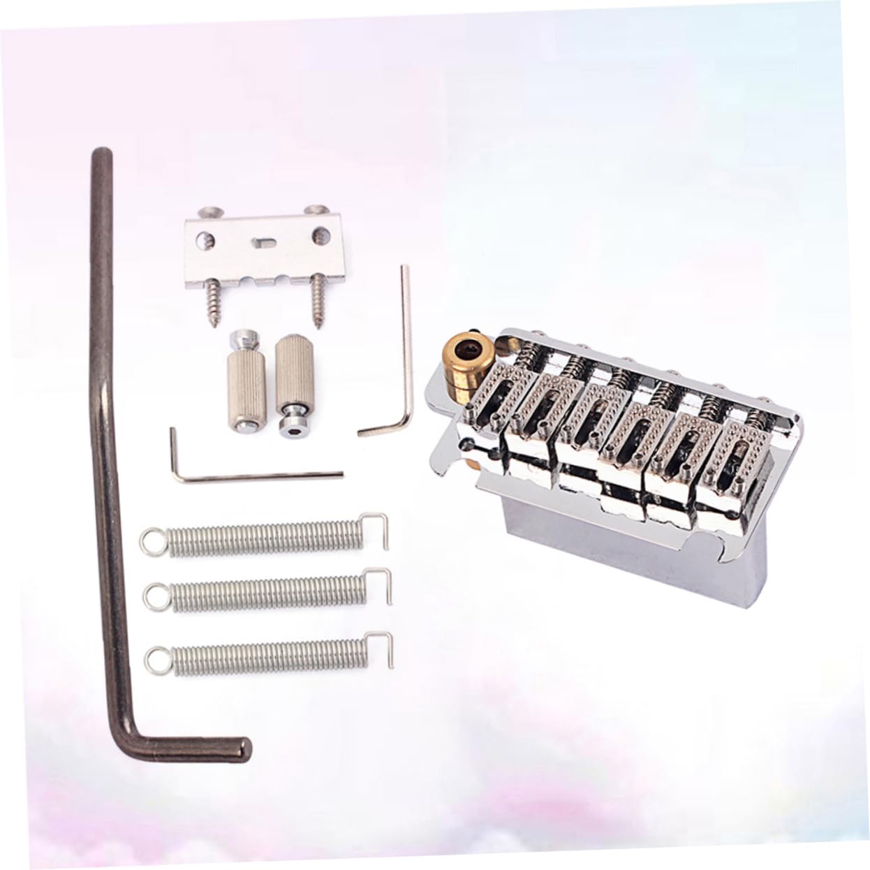 ERINGOGO 1 Set 5 Strings Saddle Bridge Replacement for Vintage Bass Guitar Bridge Alloy Head Easy Mounting