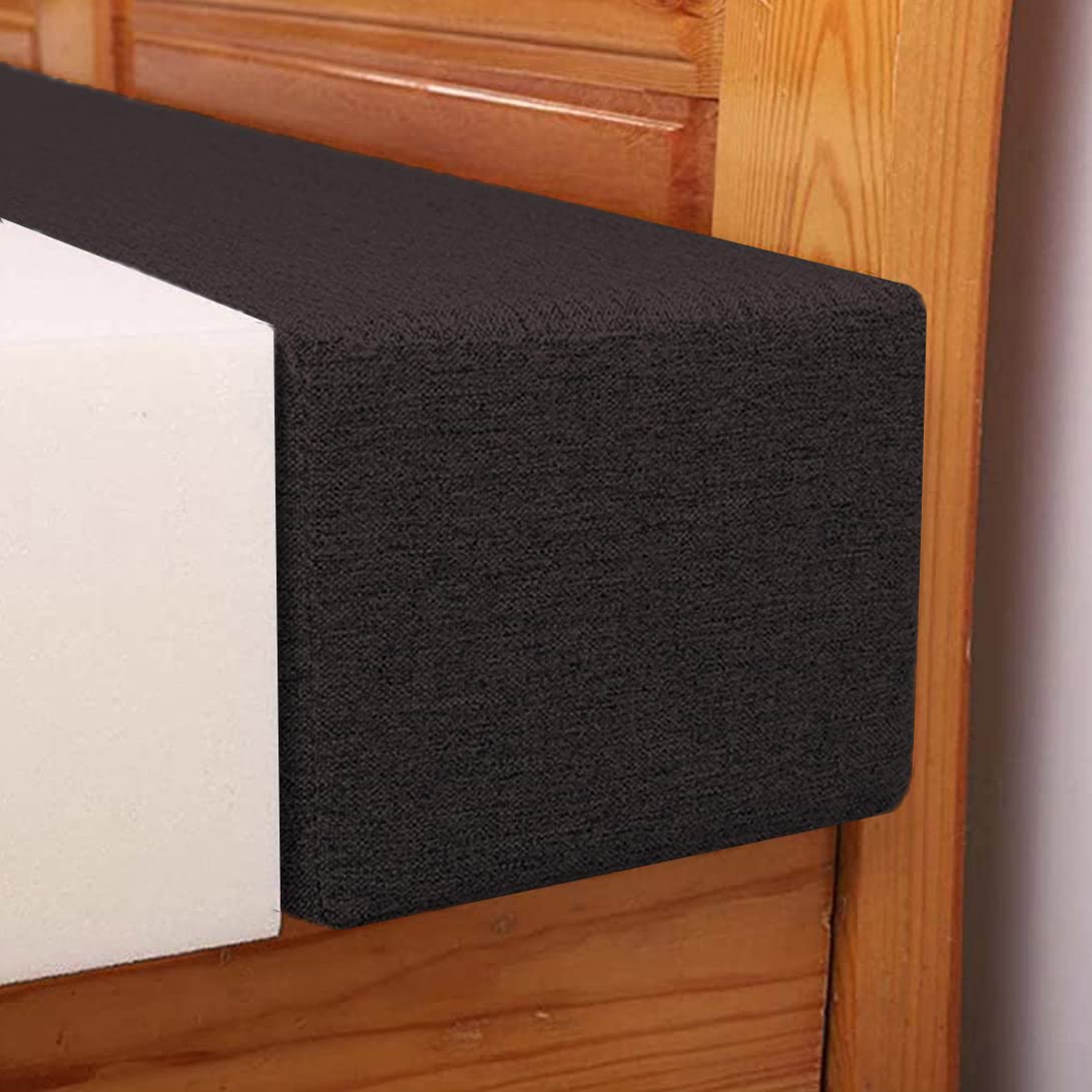 GGoty Long Bed Gap Filler Foam Sofa Cushions Support Headboard Pillows,Square Headboard Pillow Gap Filler for Single/Double/King Bed (15x15x150cm,Black)