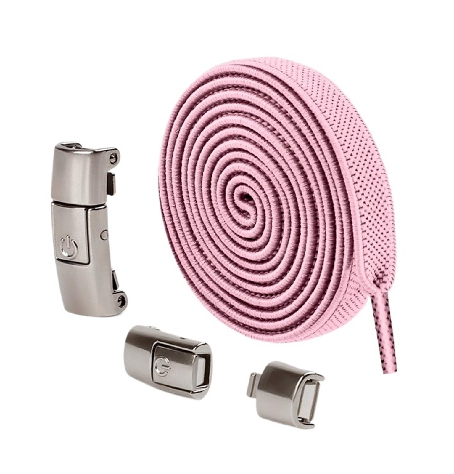 GPDNBIEU Shoelaces, Lazy Man Shoelace Buckle Free Tie Elastic Male Flat Rope Children Do Not Need To Fixed Shoe Laces(Pink)