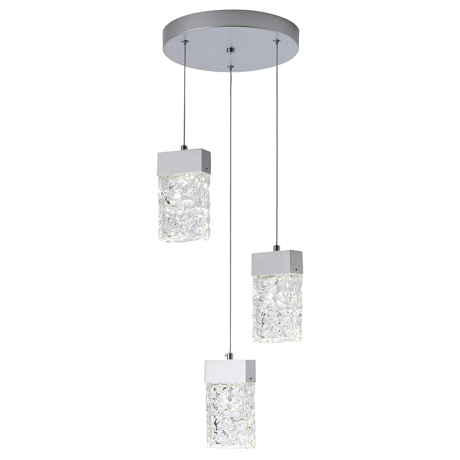 Buy KAIQI Modern LED Pendant Light with Glass Shade, 3 Light