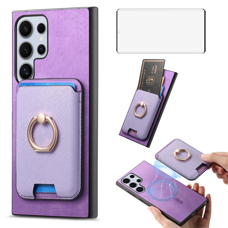 Coque Samsung S23 Ultra 5G étui portefeuille Asuwish avec fente carte bleue