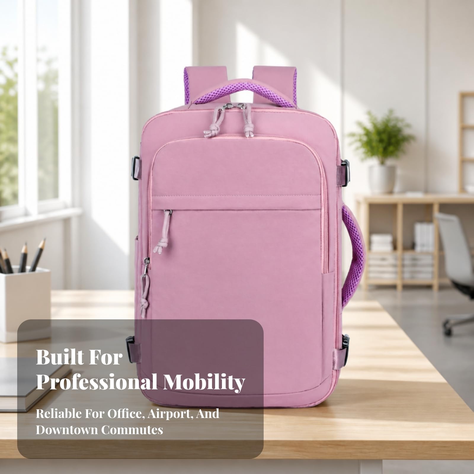 Mochila Viaje Versátil | Multicompartimento, Mochila con Correa para Equipaje, Espaciosa, Bolso, Universidad, Viajeros, Estudians, Beige