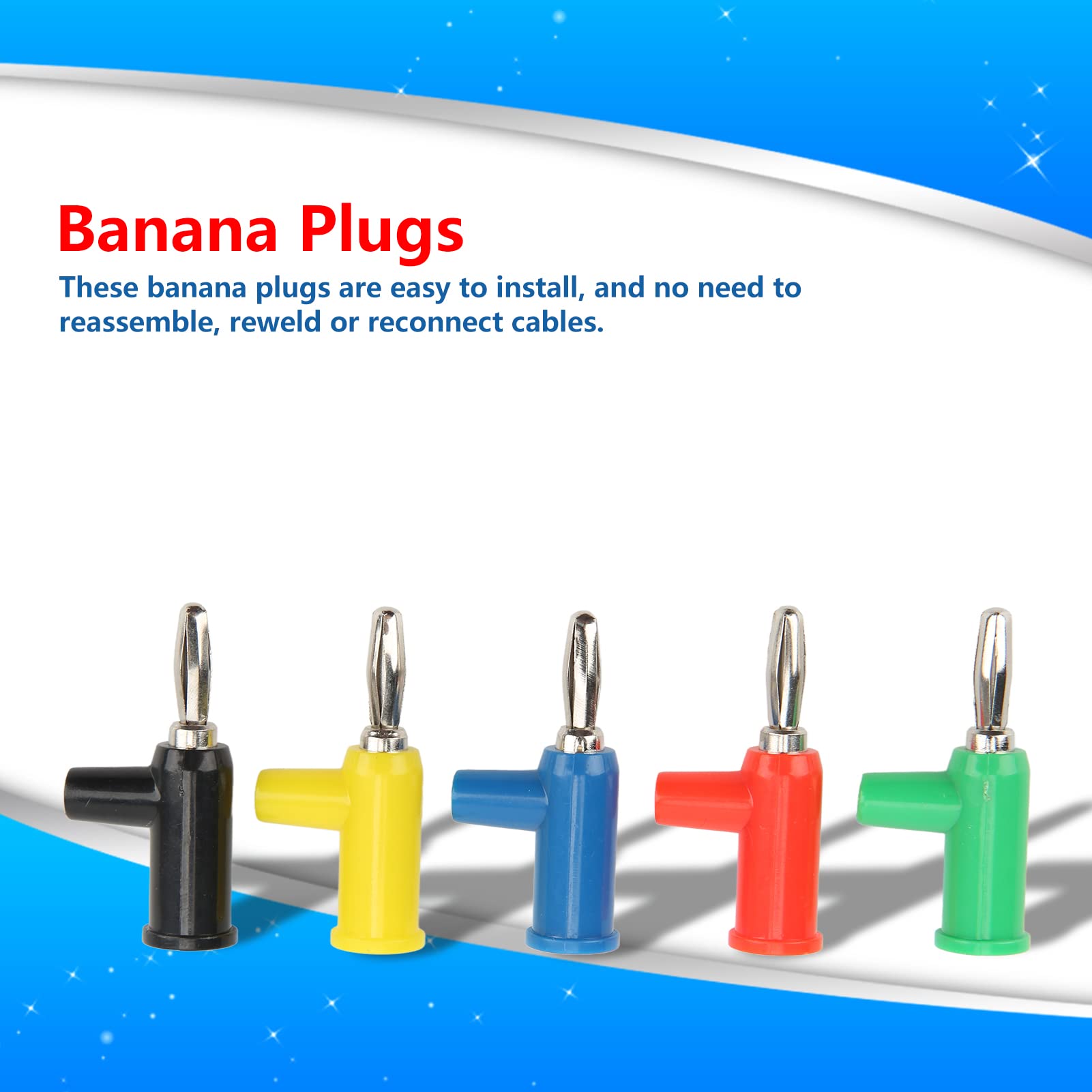 Stackable Plugs Snapklik.com : Banana Plugs 4mm Stackable Solderless Connect Plug Red ...