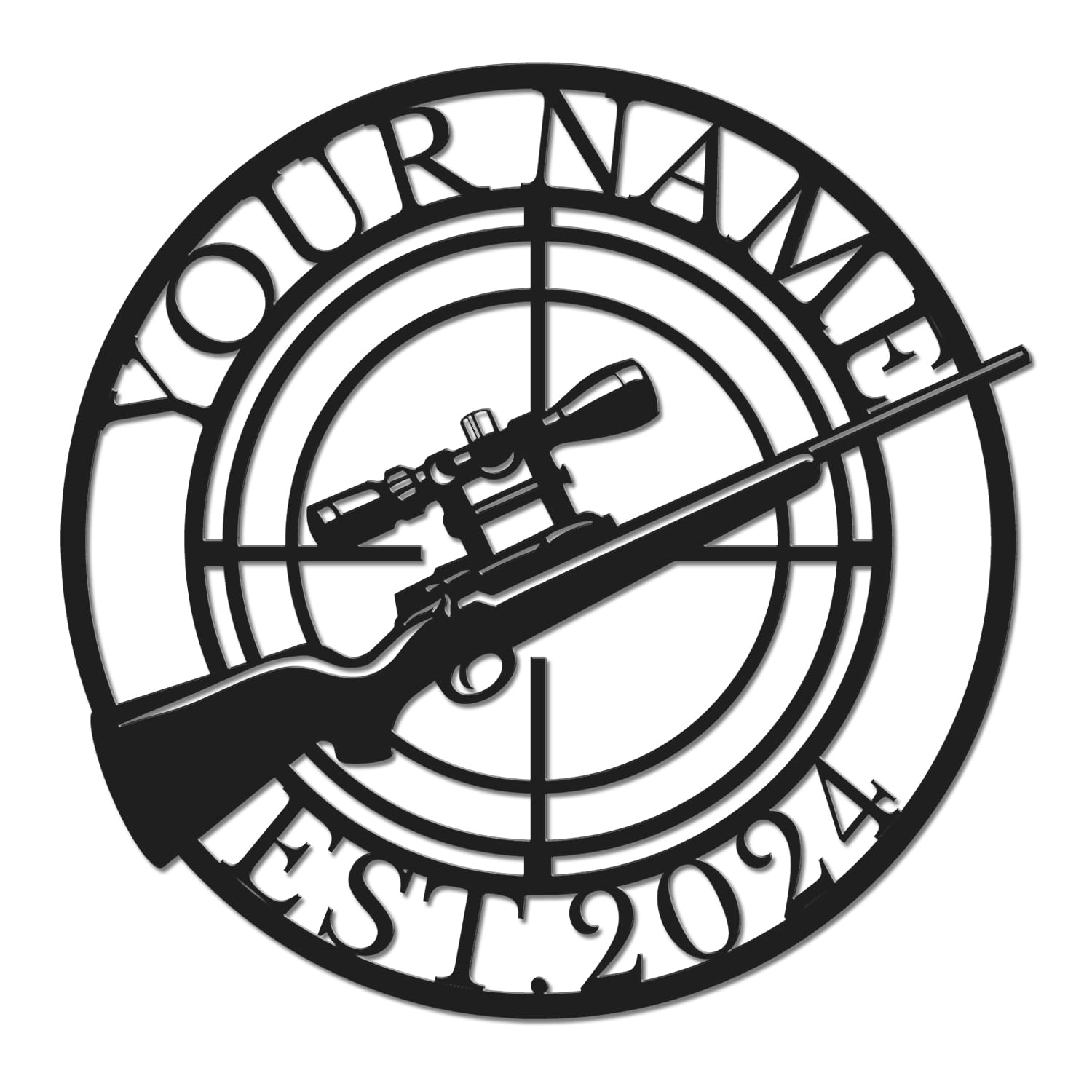 Herbraa Style-2 Personalized Gun Metal Sign, Custom Name Armory Wall Art, Military Veteran Gift, Gun Room Decor, Man Cave Plaque, Outdoor Hunting Lodge Accent (Style-2)