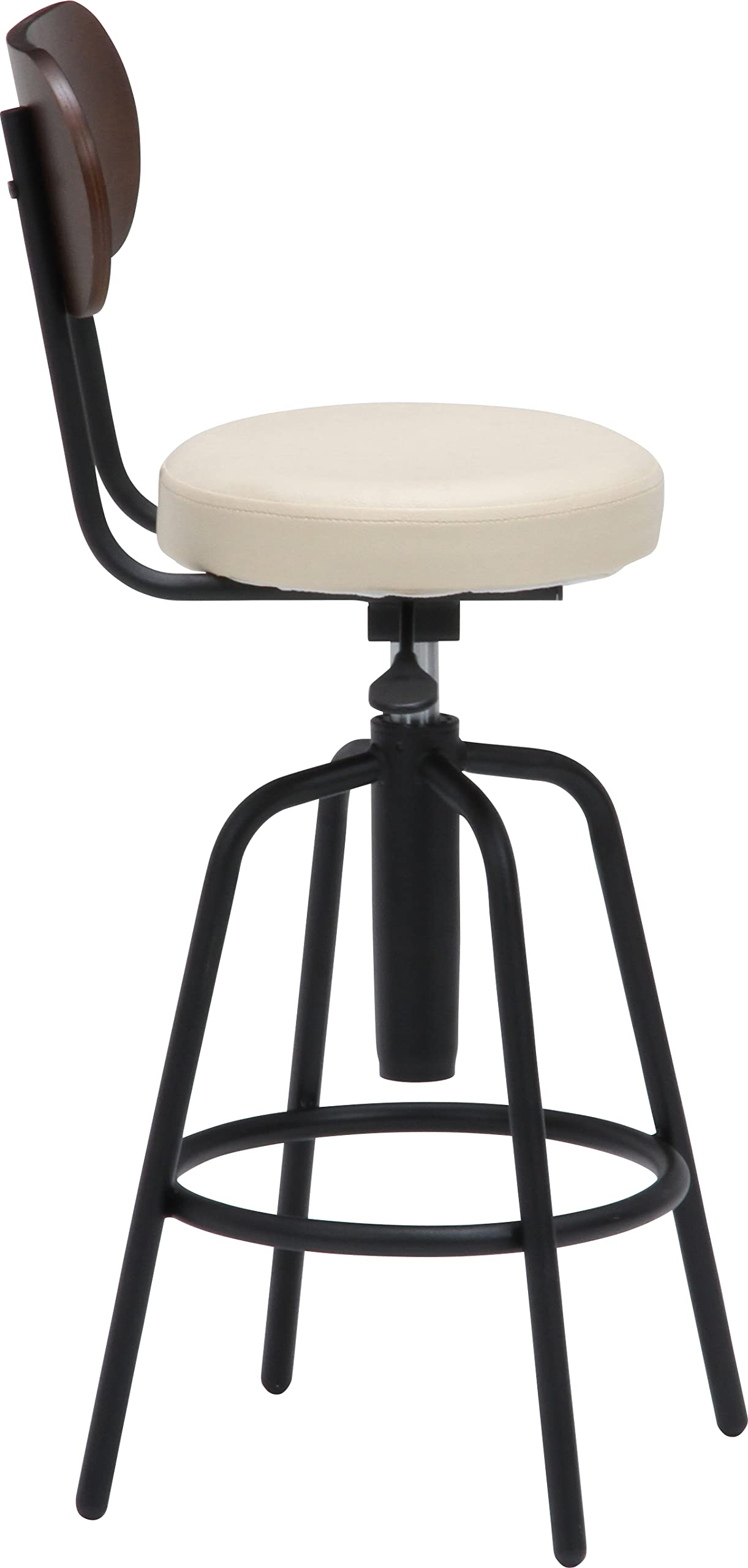 Amazon｜不二貿易 バースツール 背付き 合成皮革 アイボリー 15186  
